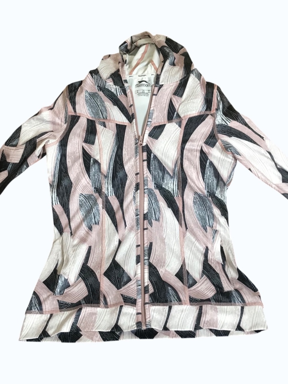 Zip Up Hoodie Women’s Medium Abstract Print Lightweight Athletic Jacket